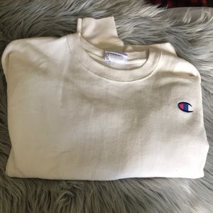 Cream champion crew neck